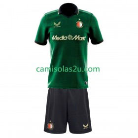 Camisolas de futebol Feyenoord Rotterdam Criança Equipamento Quarto 2025/26 Manga Curta